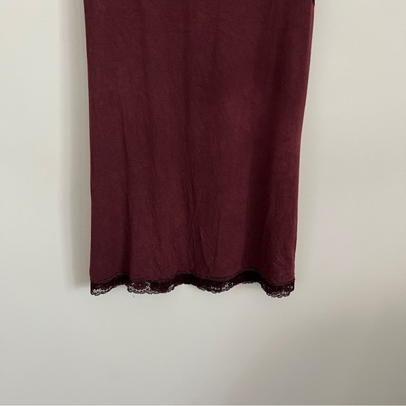 Victoria’s Secret Y2K Slip Dress Burgundy Lace Trim Coquette Mini - Picture 3 of 14